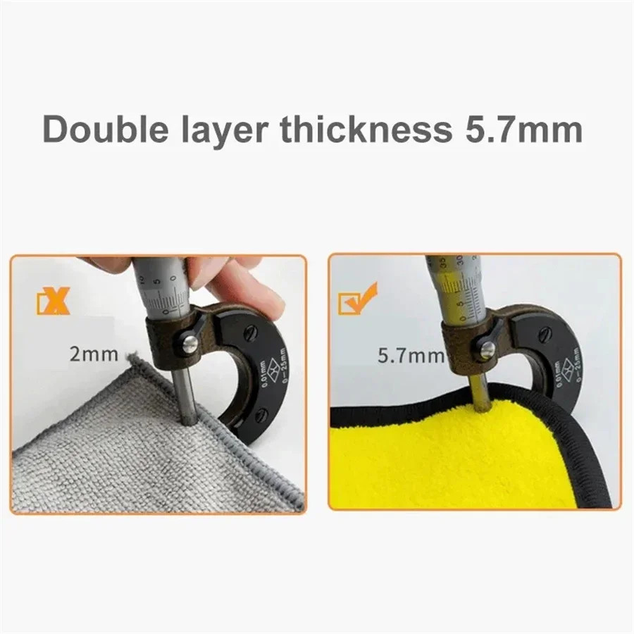 Microfiber Car Cleaning Towel Double Layer Auto Detailing Drying Cloth Rag