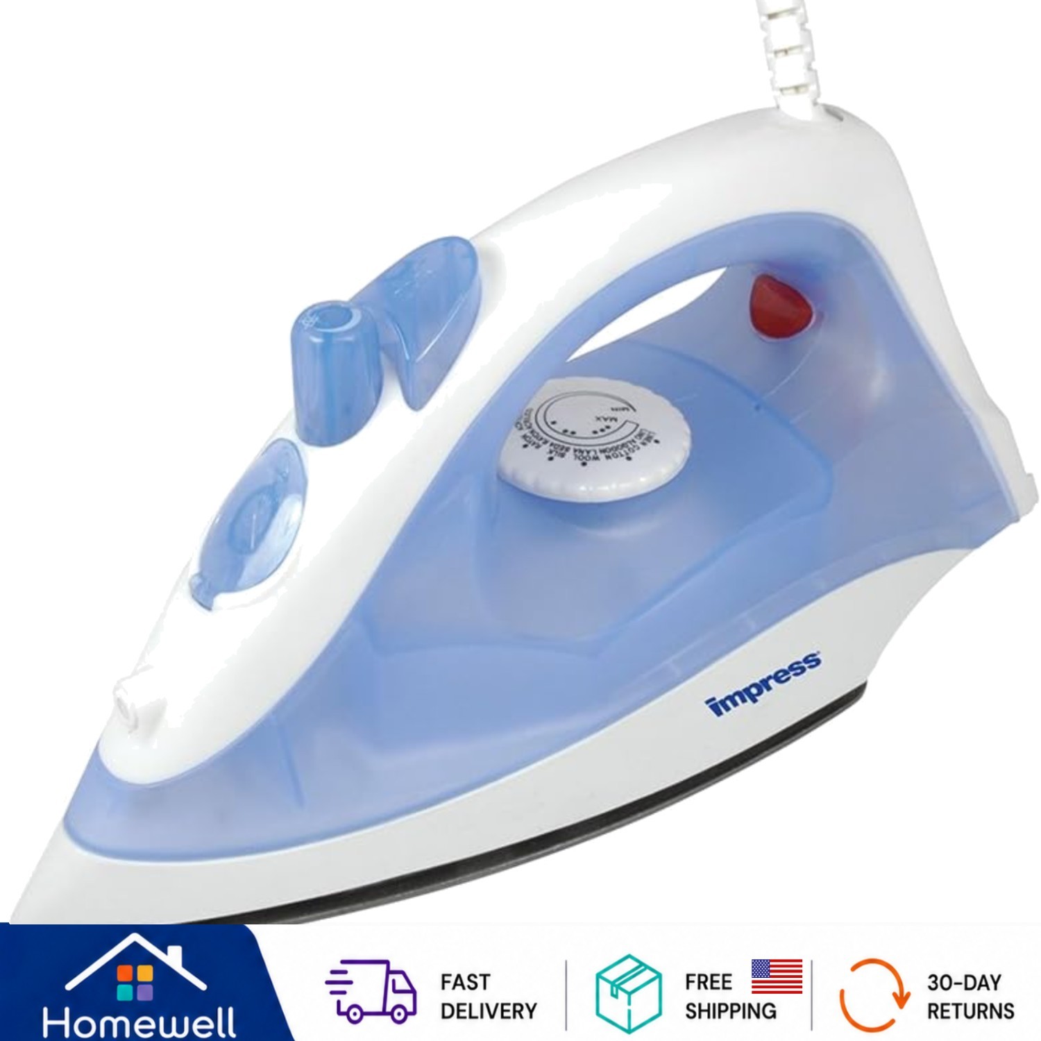 Compact Non-Stick Clothing Iron with Adjustable Steam – Perfect for Garment Care
