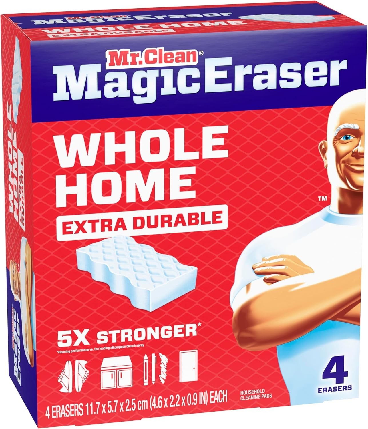 Mr. Clean Magic Eraser Original Cleaning Pads with Durafoam, White, 6 Count