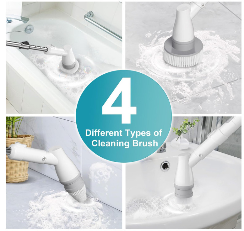 Ultrean Electric Spin Scrubber Cordless Power Brush Shower Bathroom Tile Cleaner