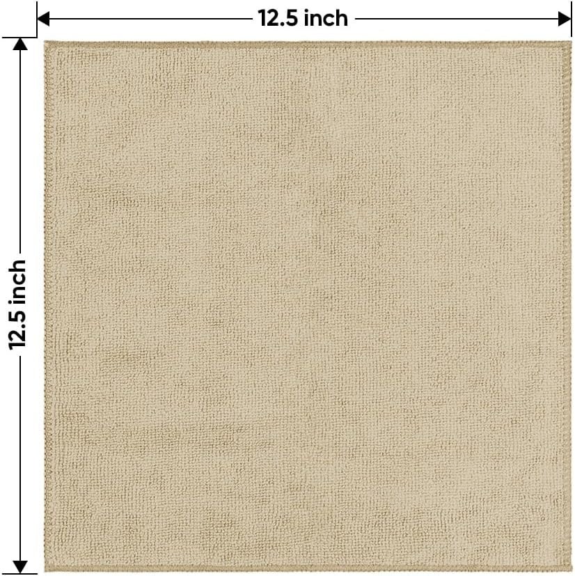 Brown Microfiber Cleaning Cloth, 12 Pack Cleaning Towels for Kitchen, Lint Free,