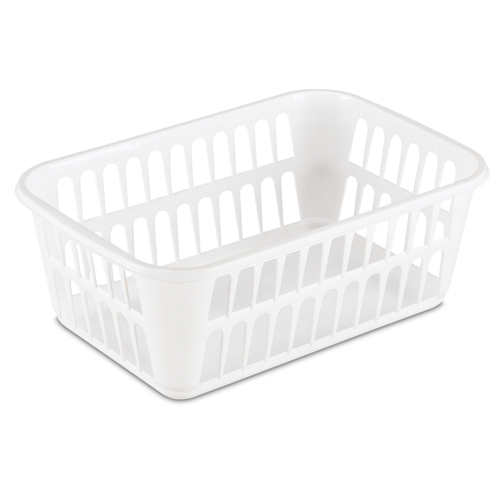 (6 pack) Storage Basket, Versatile Open Plastic Bin, White