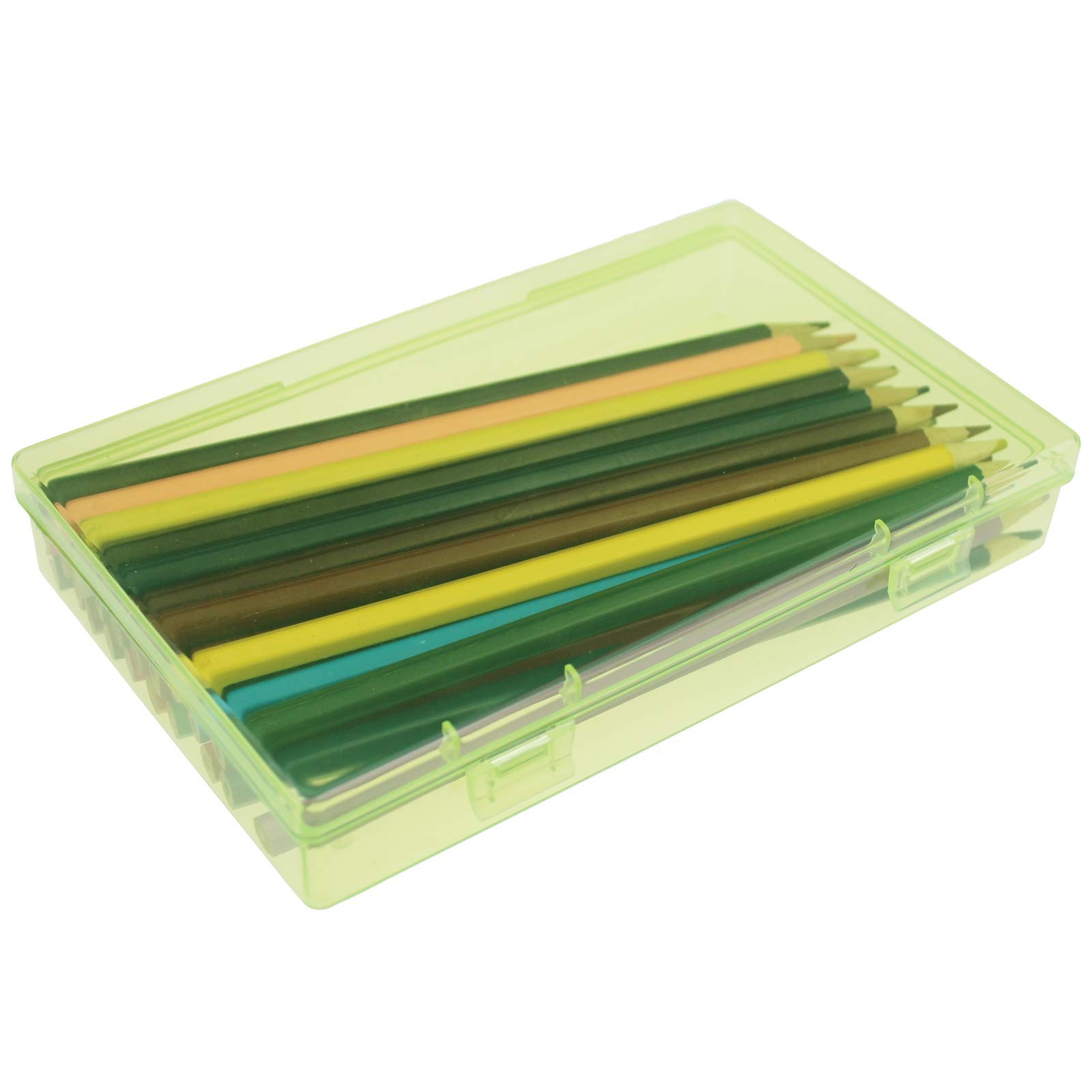 4 PCS 7.1×4.3×1.2″ Green Rectangular Plastic Boxes with Hinged Lids for Storage