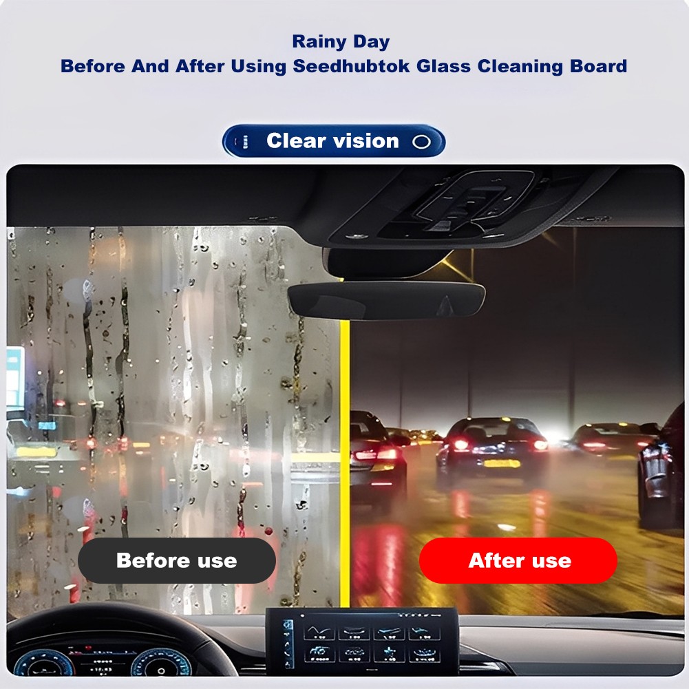 Fululuer Automotive Oil Film Cleaning Brush for Car Windows, Clear Vision Glass