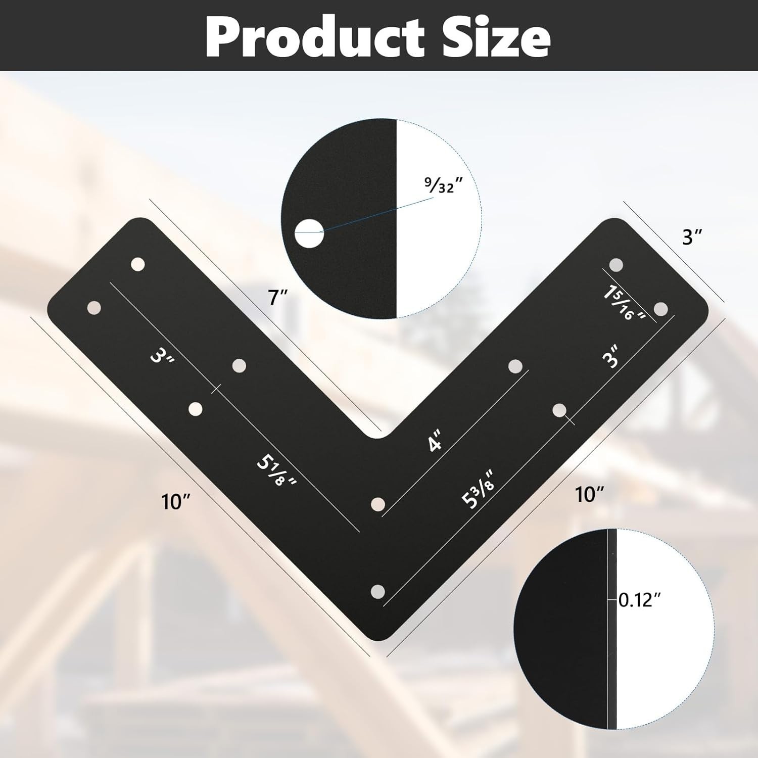 4 Pcs Post to Beam Connector, 10*10 Inch Timber Brackets for 4�4, 6×6 with