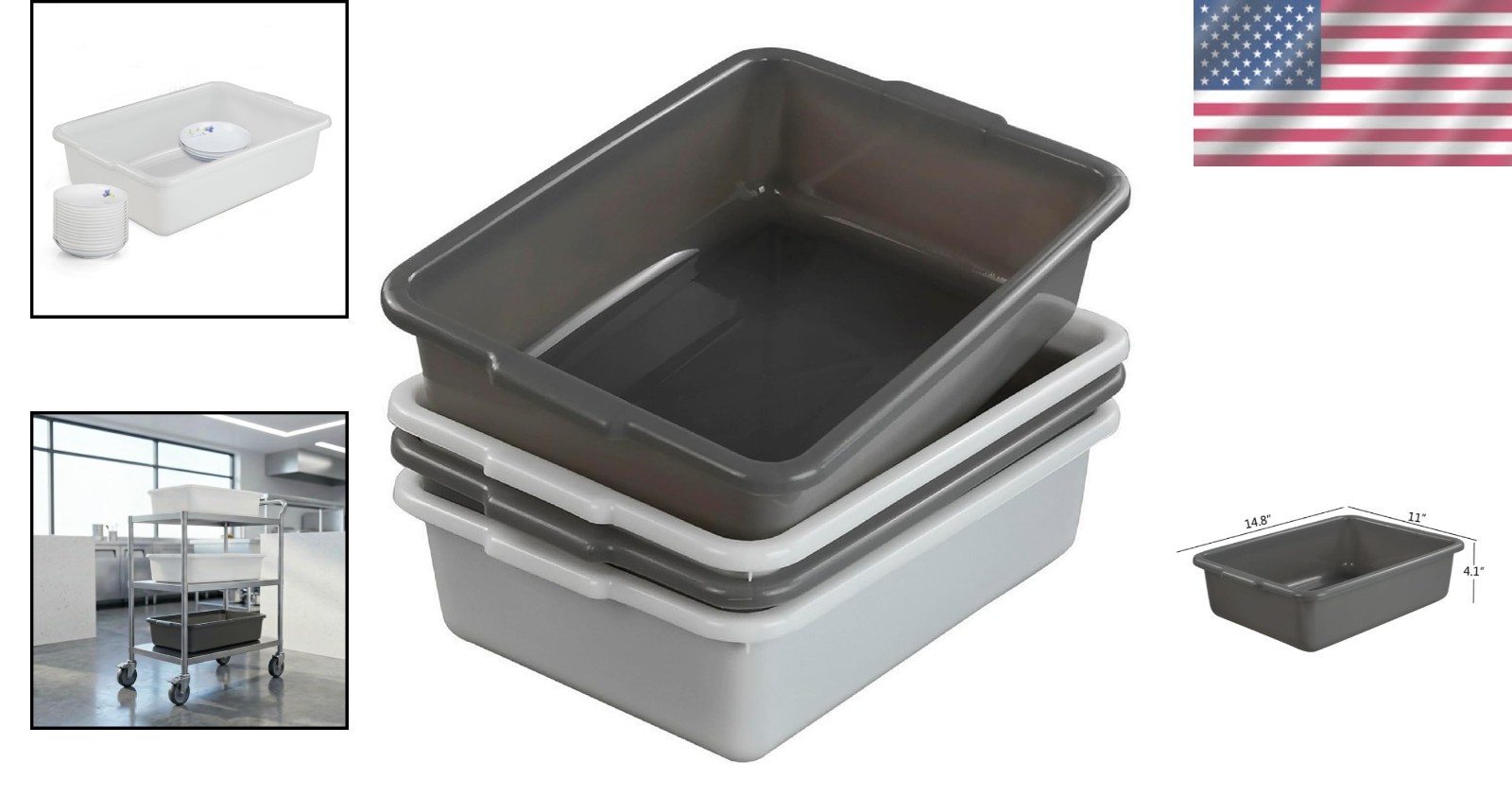 Modern 4-Pack Utility Boxes with Lift-Off Lid – Perfect for Food Prep & Storage