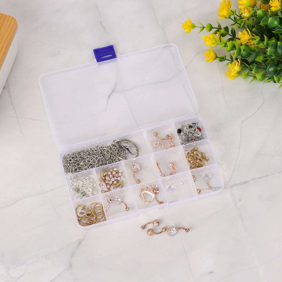 6Pcs Set Small Plastic Storage Container Boxes Box DIY Coin Screw Jewelry Travel