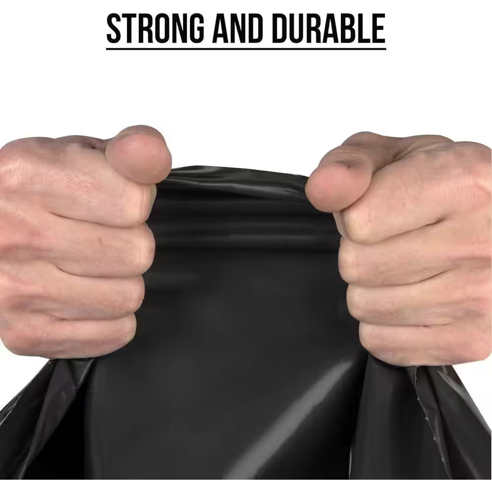 18 Gallon 1.1 MIL Black Drawstring Trash Bags – 25″ X 33″ – Pack of 100 – for Ho