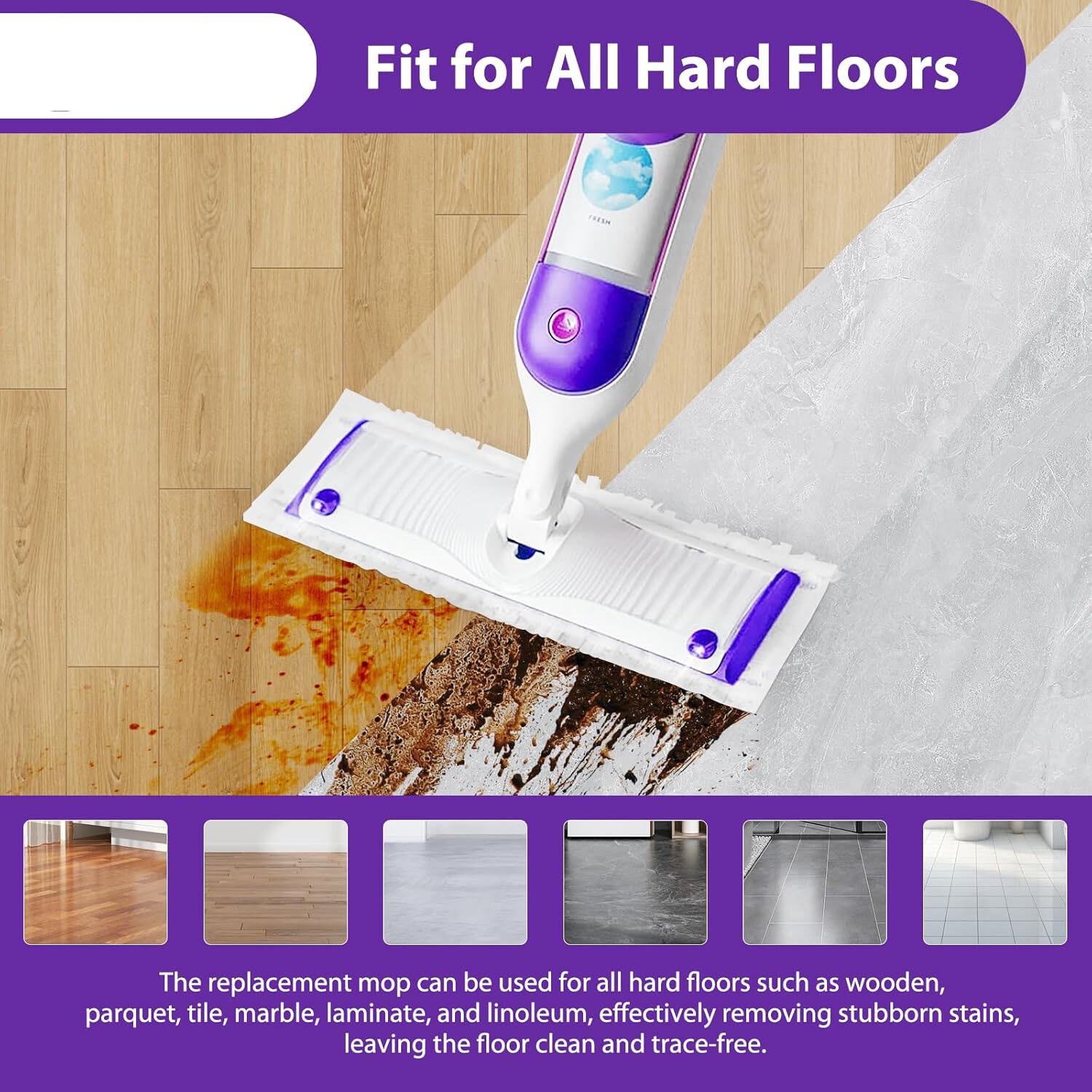 12 Pack Disposable Power Mop Pads Refills Multi-Surface Replacement Mopping Pads