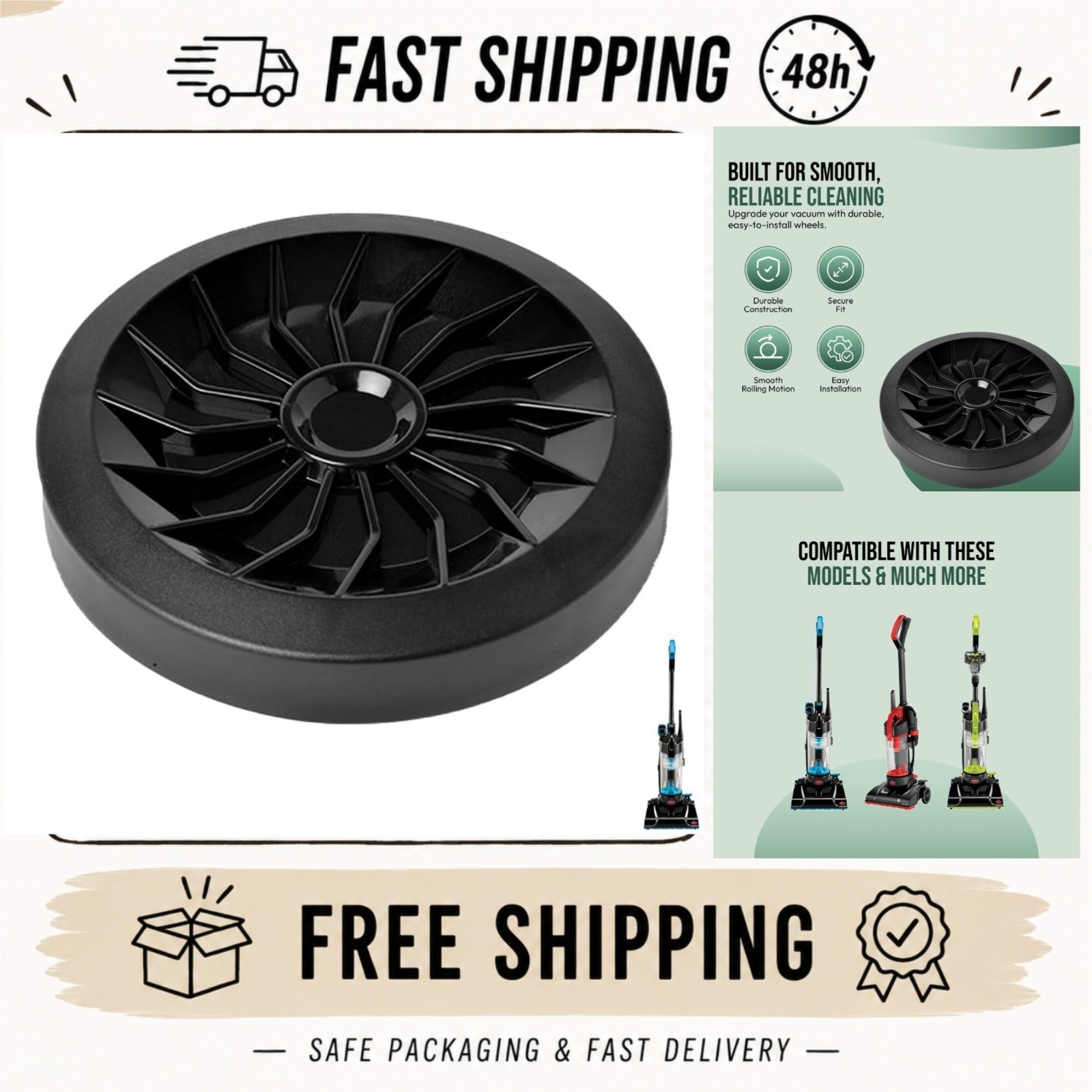Replacement Wheel BISSELL CleanView Compact Vacuum OEM 1606835 2112 3508