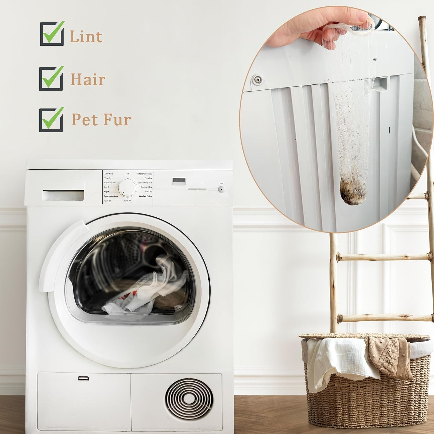 150 Pack Lint Traps for Washing Machine Hose – Washer Hose Lint Catcher Laund…
