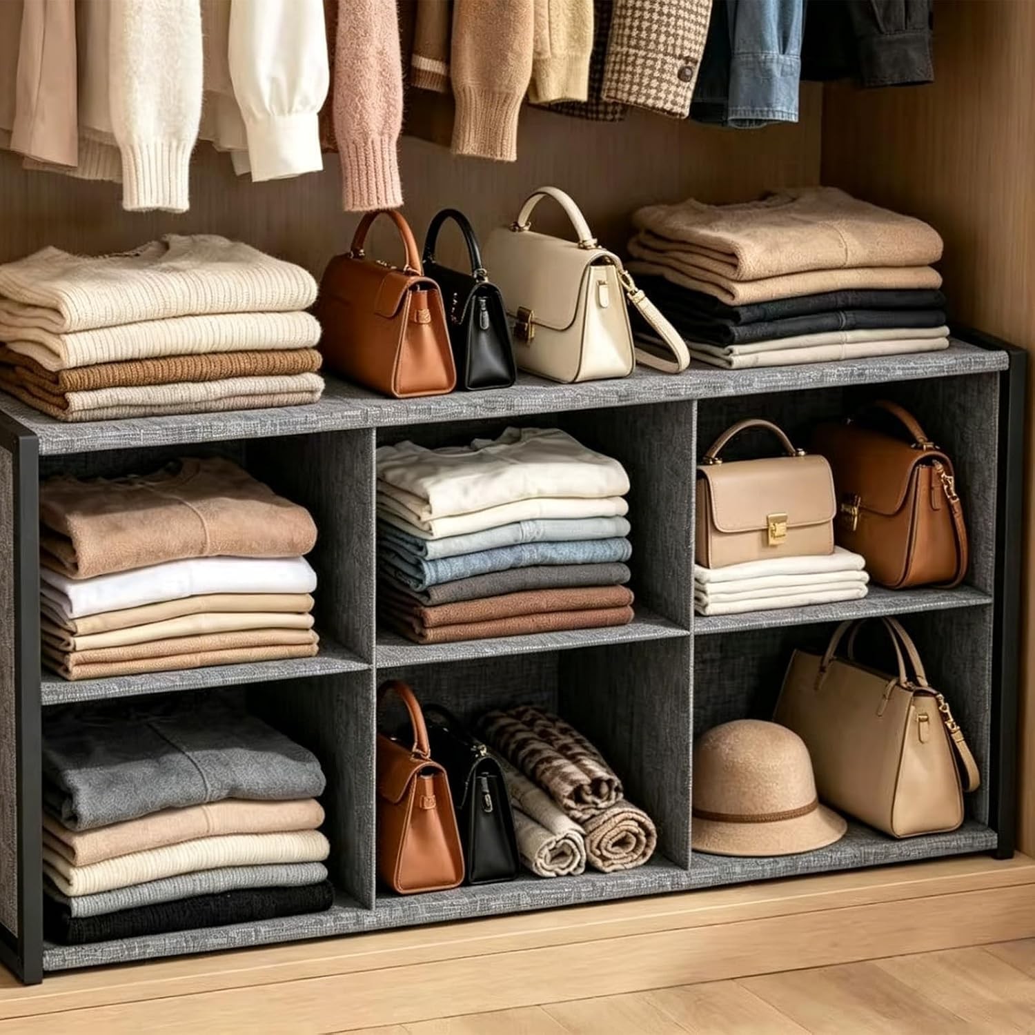 Cube Storage Bins Stackable Closet Organizer for Clothes & Accessories
