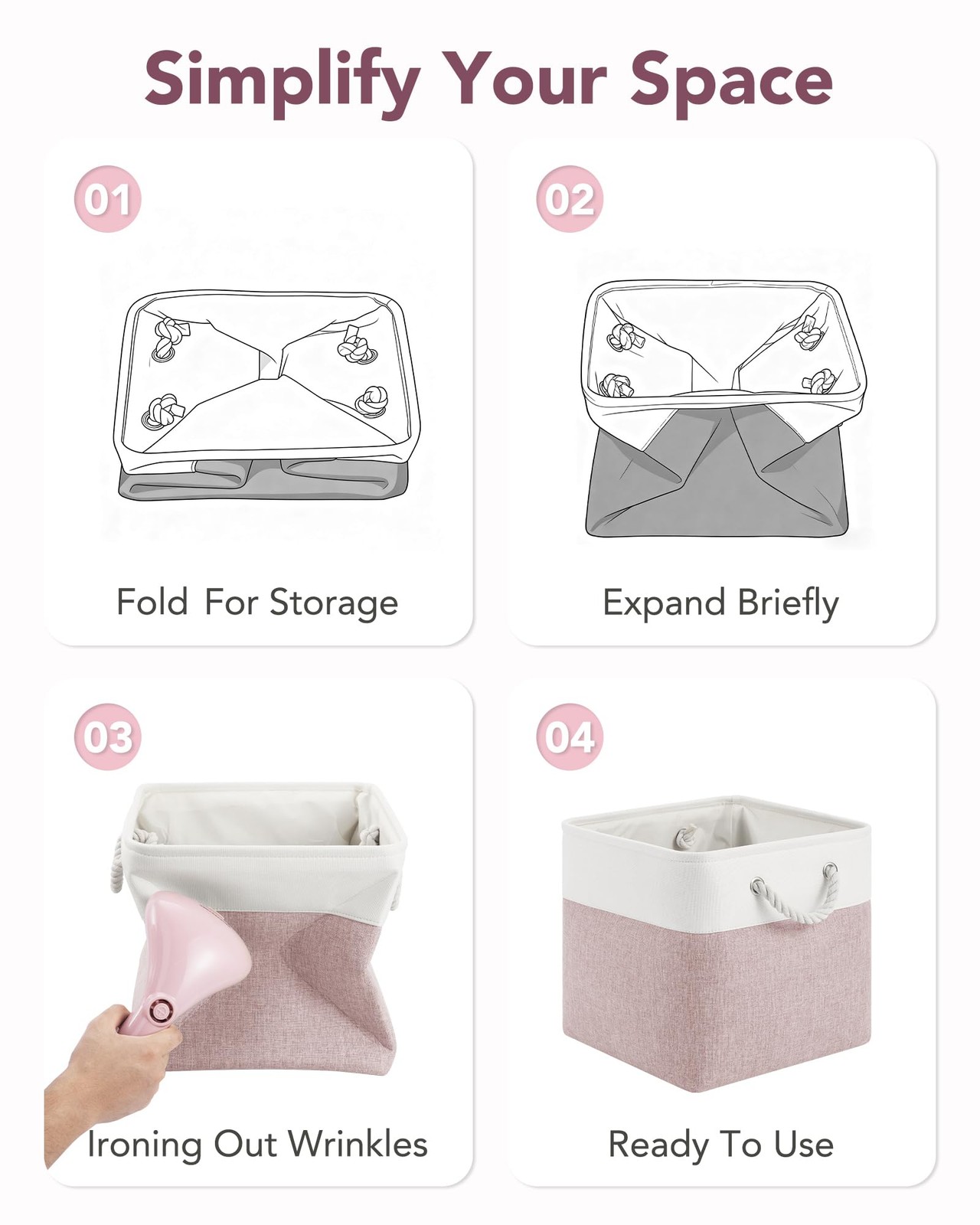 Huznxvy 12X12 Storage Cube Bins 6 Pack Reinforced Bottom Cardboard Foldable