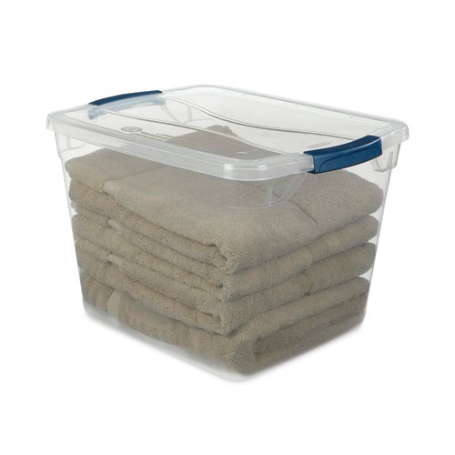 Rubbermaid CleverStore Latch-Lid Container, 7.5gal, 13.37×18.75×10.5″, Clear