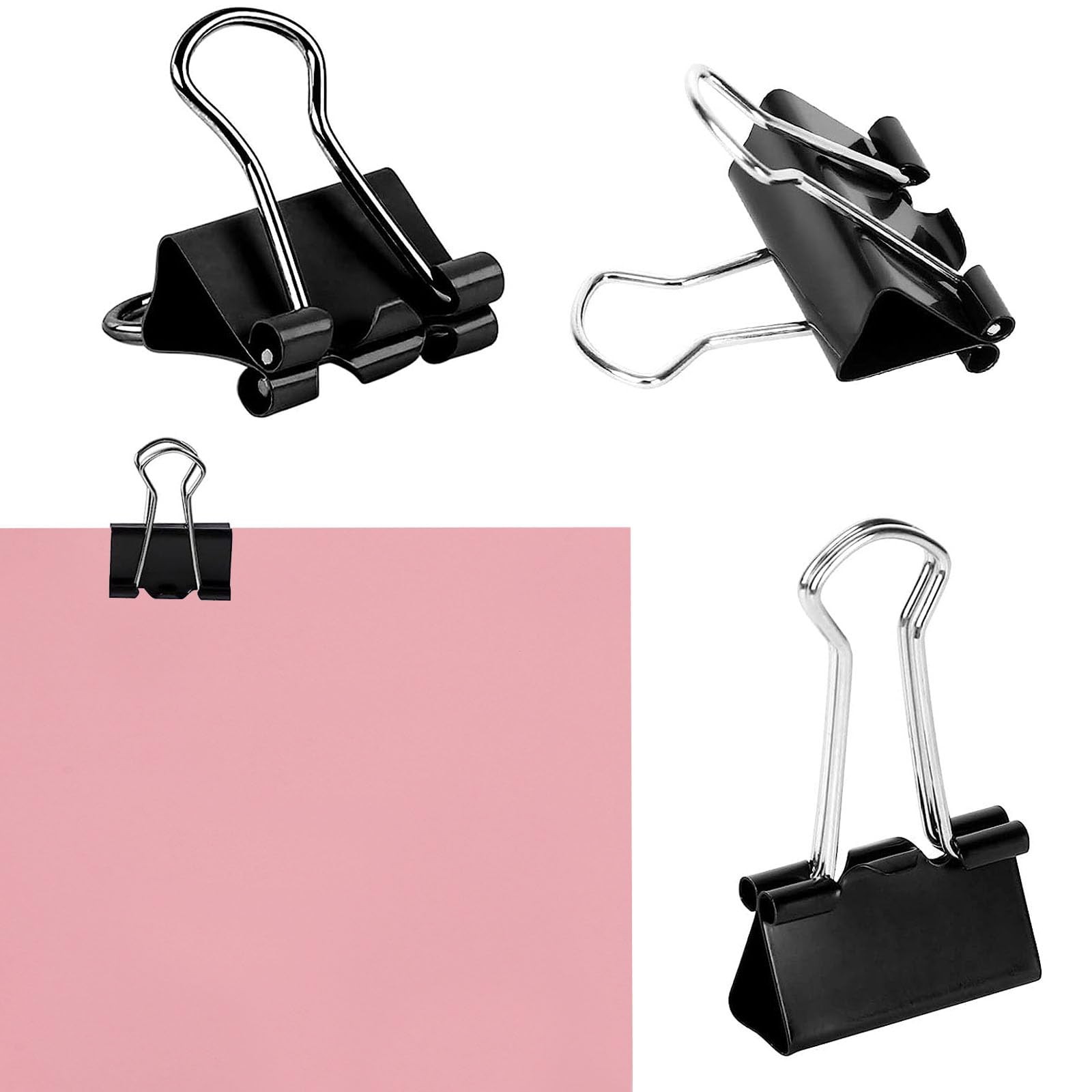 SANNIX 75 PCS Mini Binder Clips, 3/4 inch 19mm Clips 0.75 inch, Black