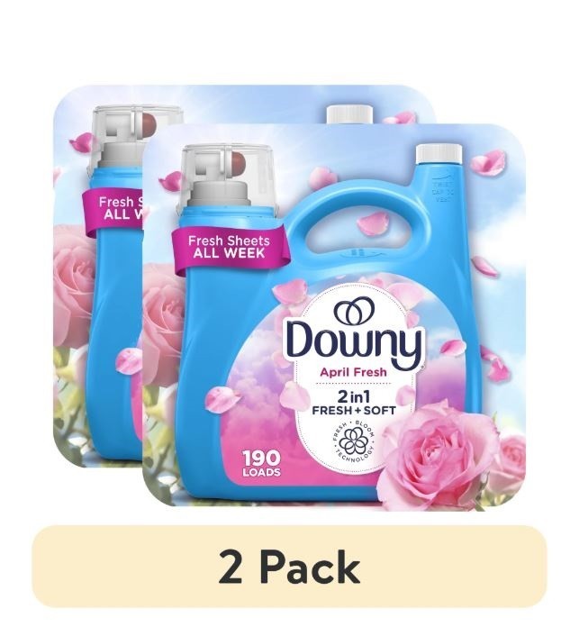 (2 Pack) Downy Liquid Fabric Softener April Fresh Scent 140 fl oz 190 Loads