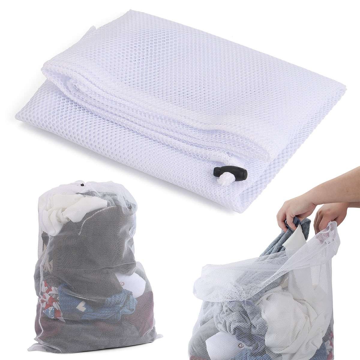 Large Heavy Duty Laundry Bag Mesh Wash Clothes With Drawstring Top Closure
