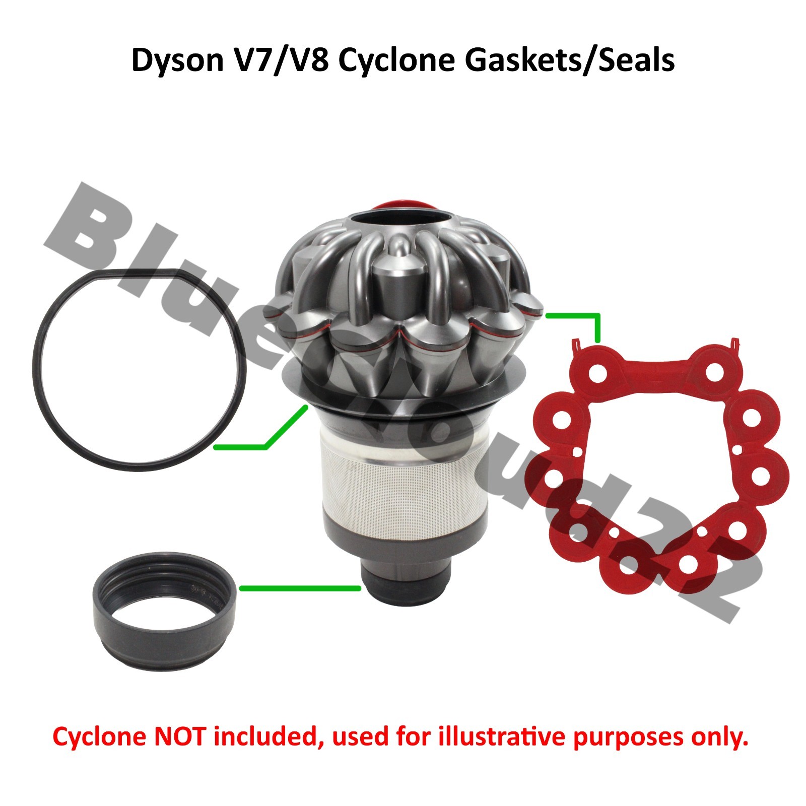 Genuine Dyson V8 SV10 SV25 GASKET SEAL SET from Cyclone Rubber & Foam Gaskets
