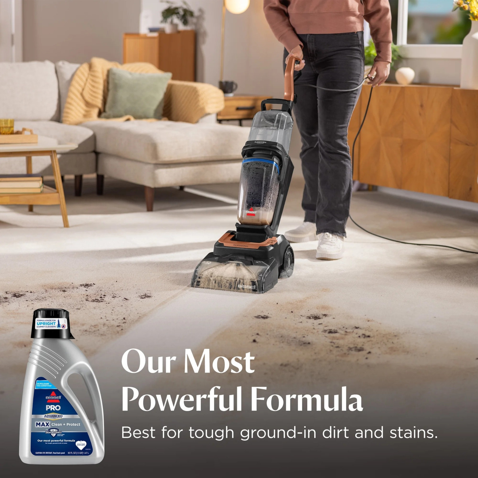 BISSELL Advanced Pro Max Clean + Protect Deep Cleaning Carpet Formula, 50 oz.