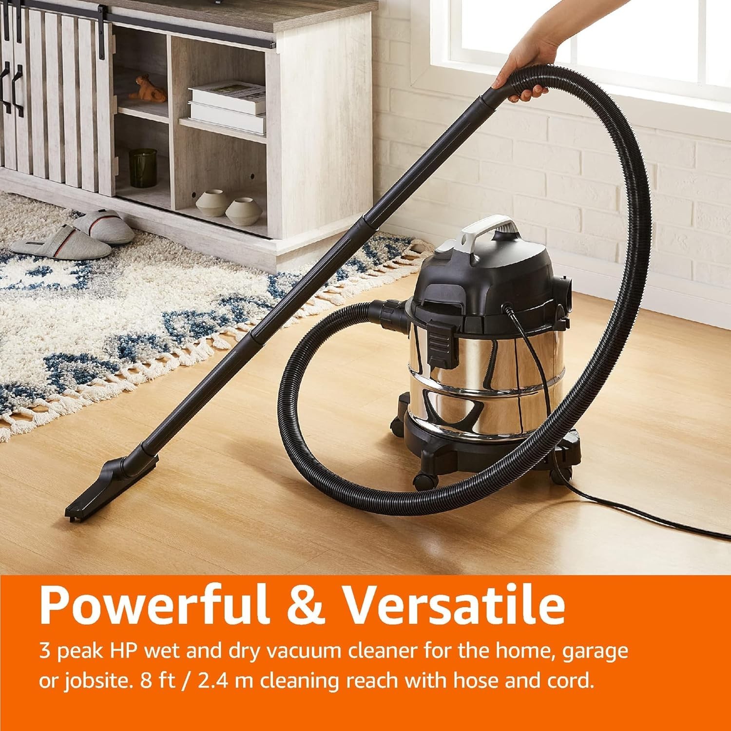 NEW Stainless Steel Bagged Vacuum Cleaner 960W Strong Suction Multi Surface