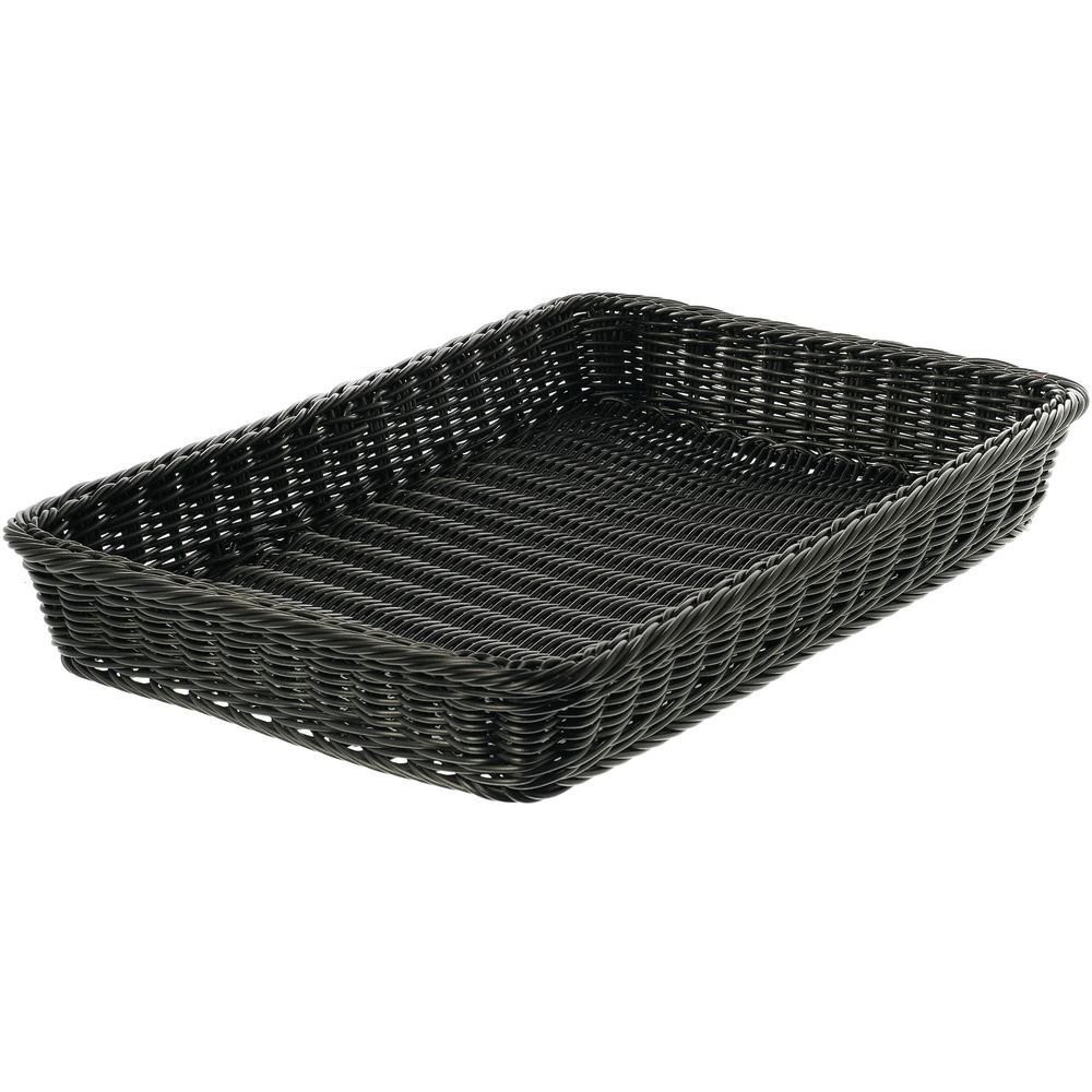 G.E.T. Rectangular Black Polypropylene Washable Basket – 18″L x 12 1/4″W x 2
