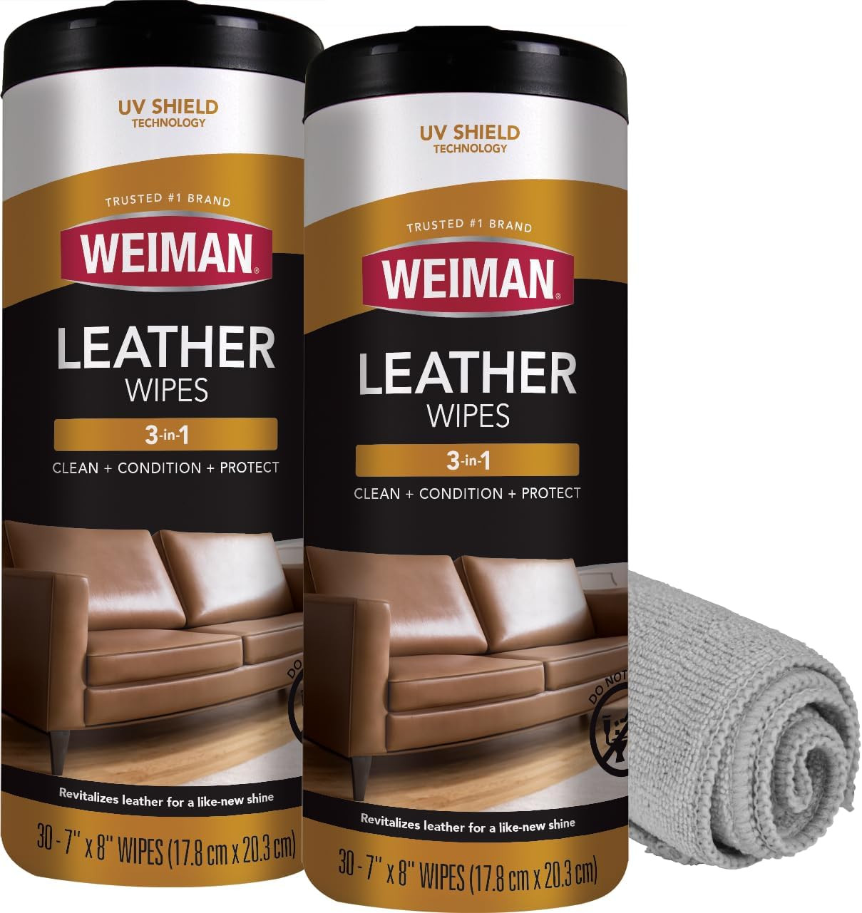 Weiman Leather Cleaner & Conditioner – Cleans, Restores & Protects Leather, UV P