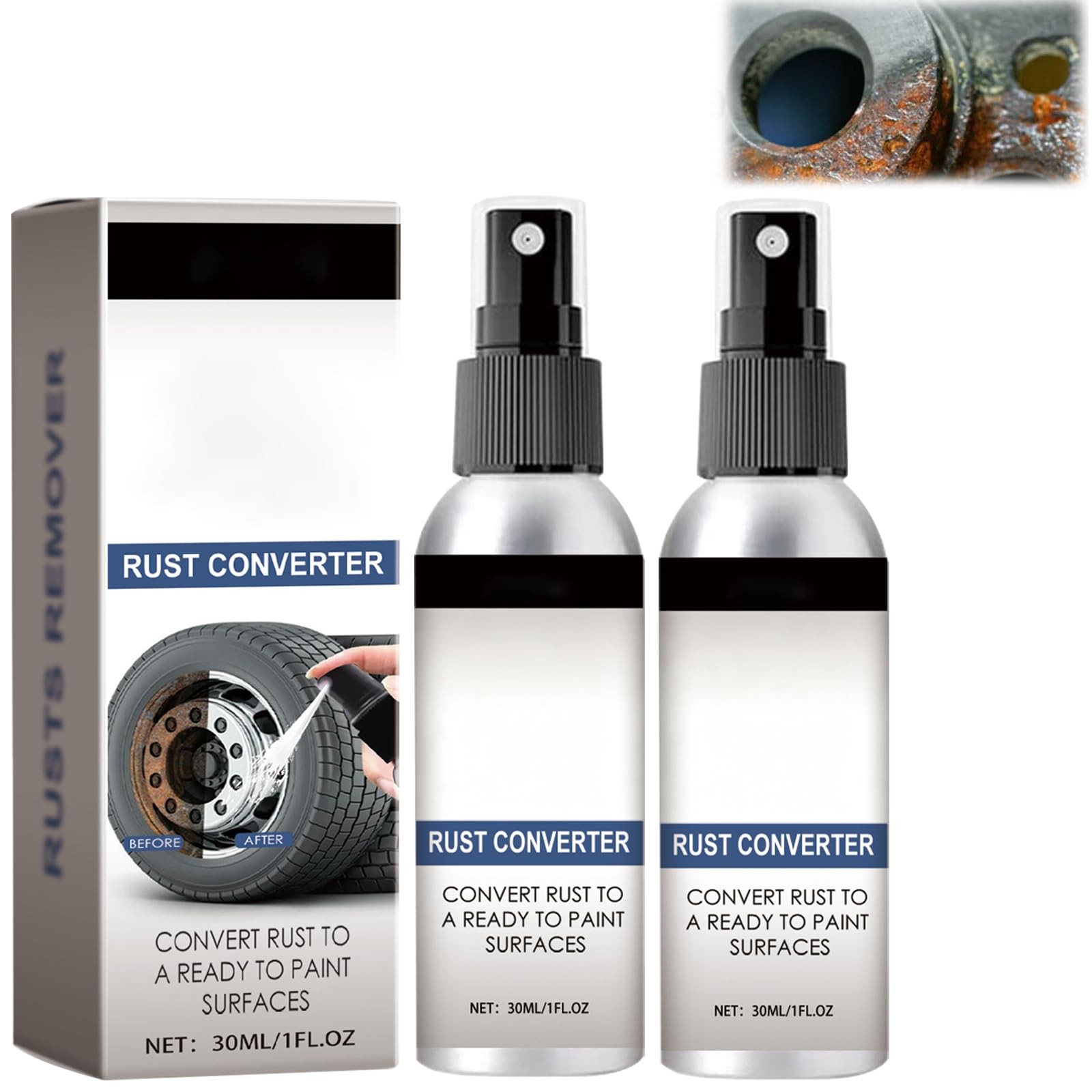 2PCS Rust Remover Spray,2025 Upgrade for 0.5 Fl Oz (Pack of 2)