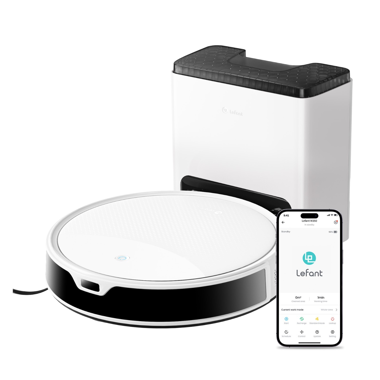 Lefant M350L 6000Pa Robot Vacuum Cleaner Self-Emptying Robotic Vacuum and Mop