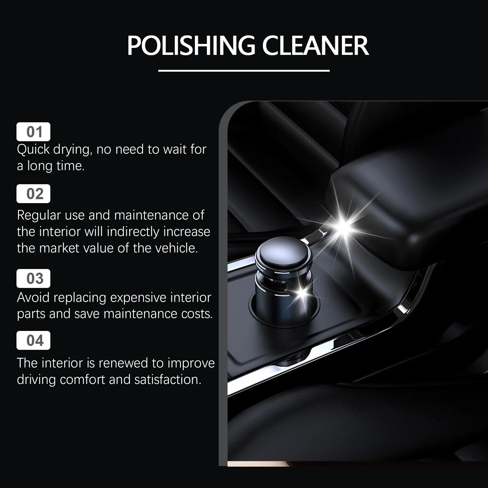 3PCS Car Interior Cleaner, 2026 New Polishing Cleaner for Interior Detailing US