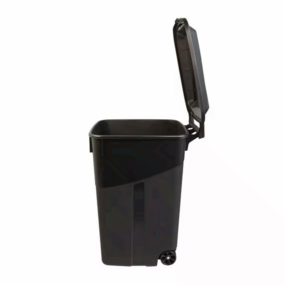 (2 pack) Hyper Tough 45 Gallon Wheeled Heavy Duty Plastic Garbage Can, Black