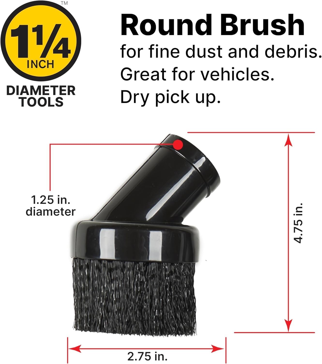 Effortless Cleaning: 1.25-Inch Kit with Brush, Crevice Tool & Gulper Nozzle