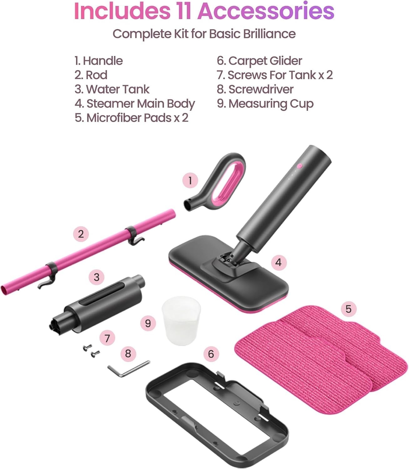 Powerful Steam Mop for Hard Floors & Carpets – 248°F, 3 Steam Modes, Easy Use