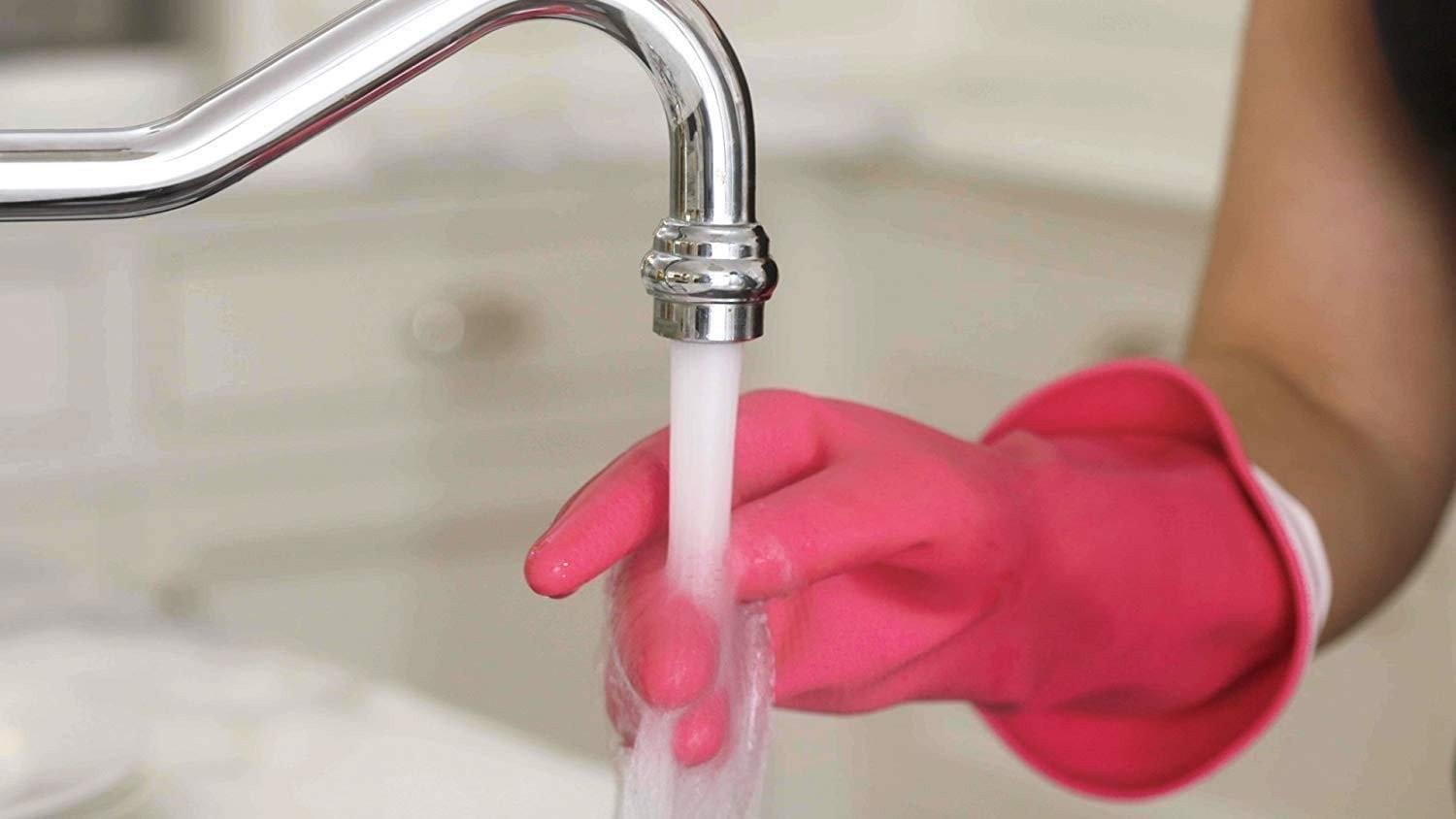 Casabella Premium Waterblock Cleaning Gloves – 6 Pair (12 Gloves) Pink