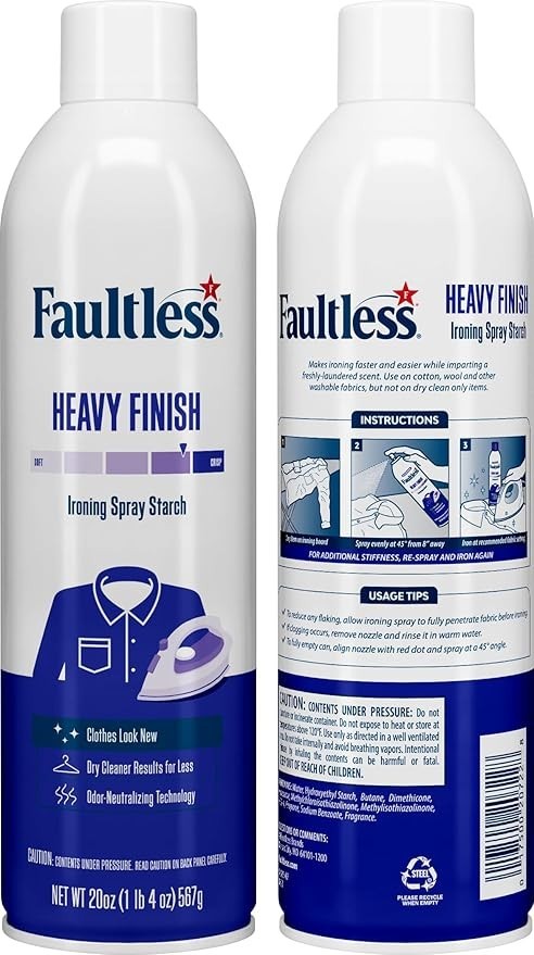 Faultless Heavy Hold Ironing Enhancer Spray Starch, 20 oz (3 pack)