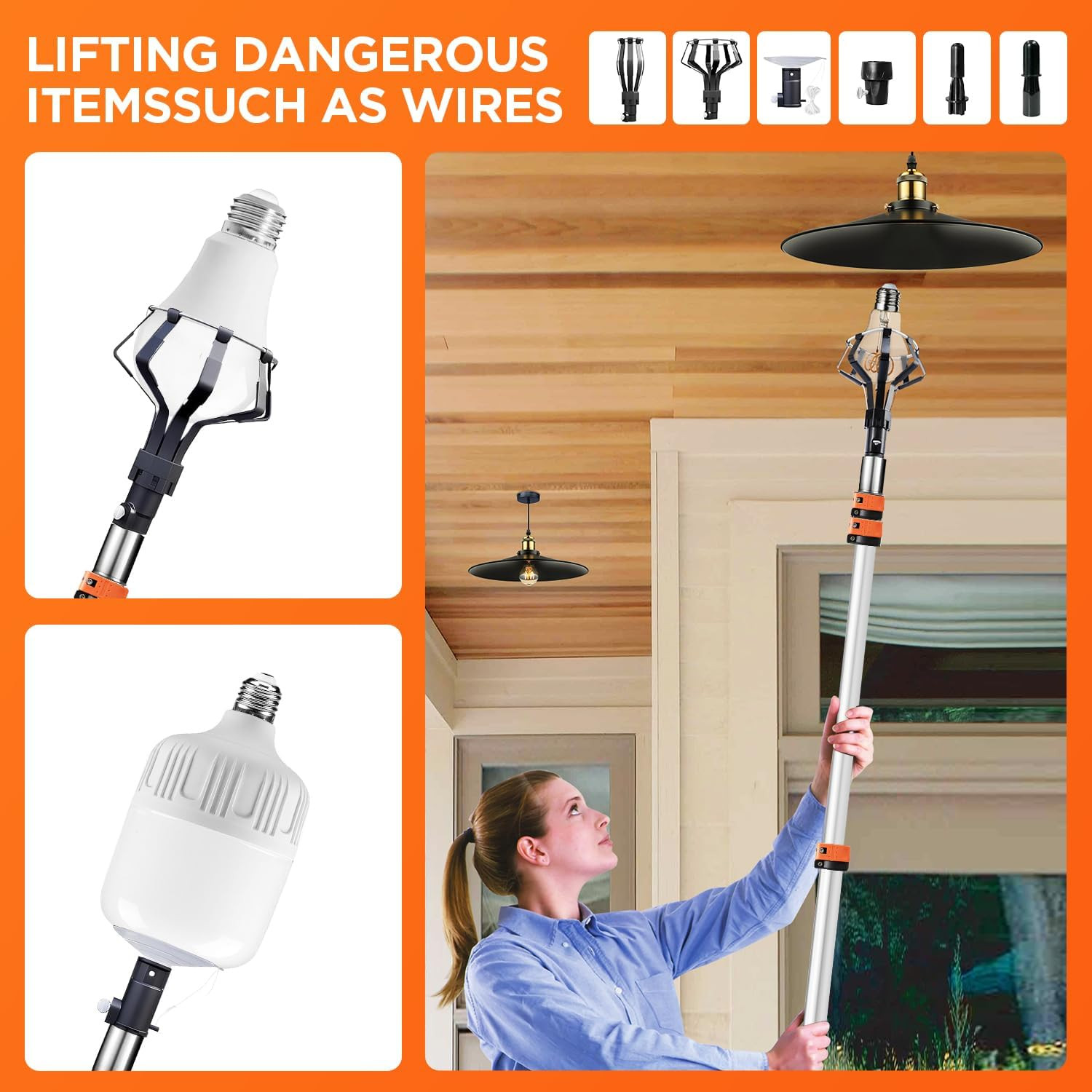 26FT High Reach Duster Kit with 5-20FT Flip-Lock & Screw Dual Locking Extension