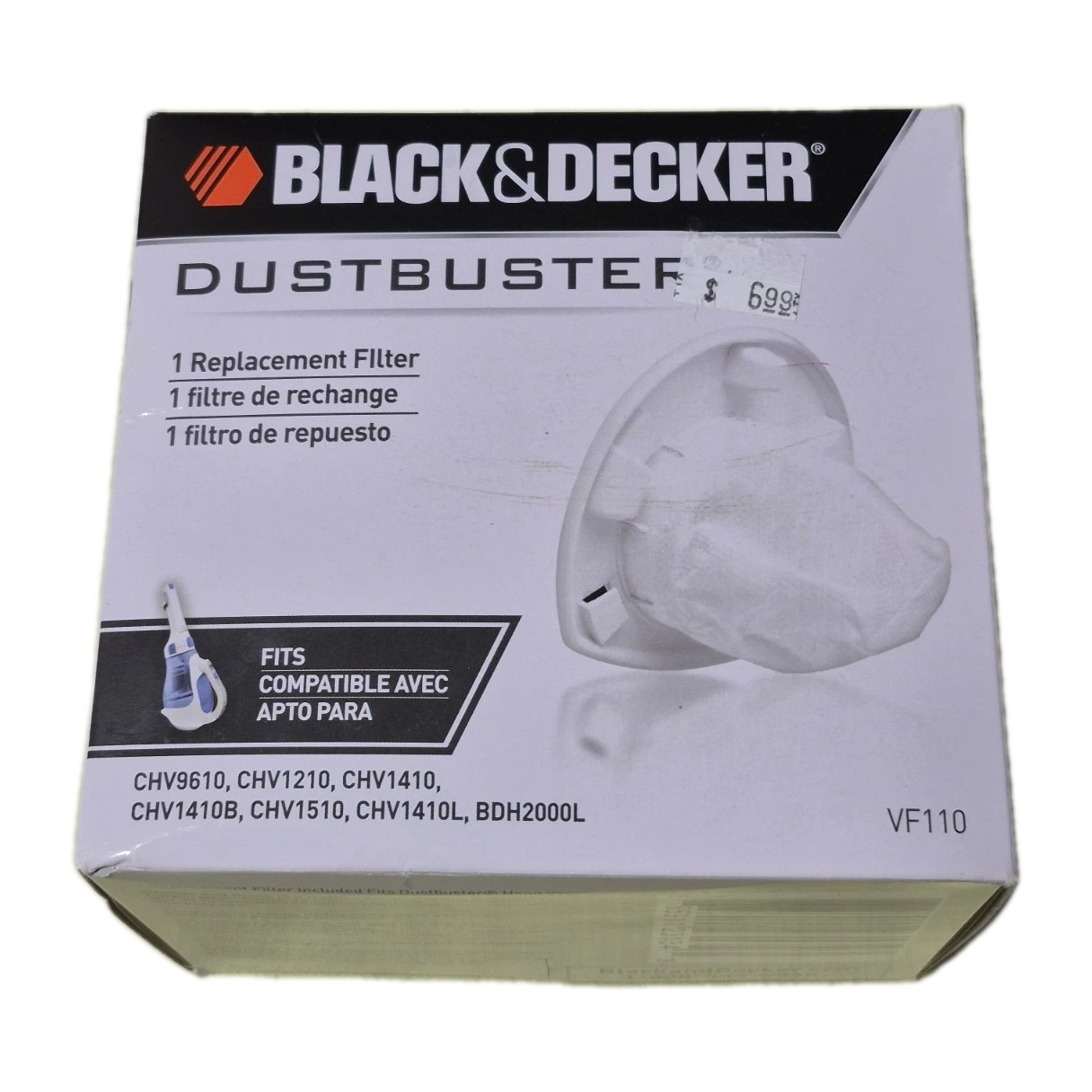 BLACK+DECKER Dustbuster ONE (1) Replacement Filter VF110 New In Box