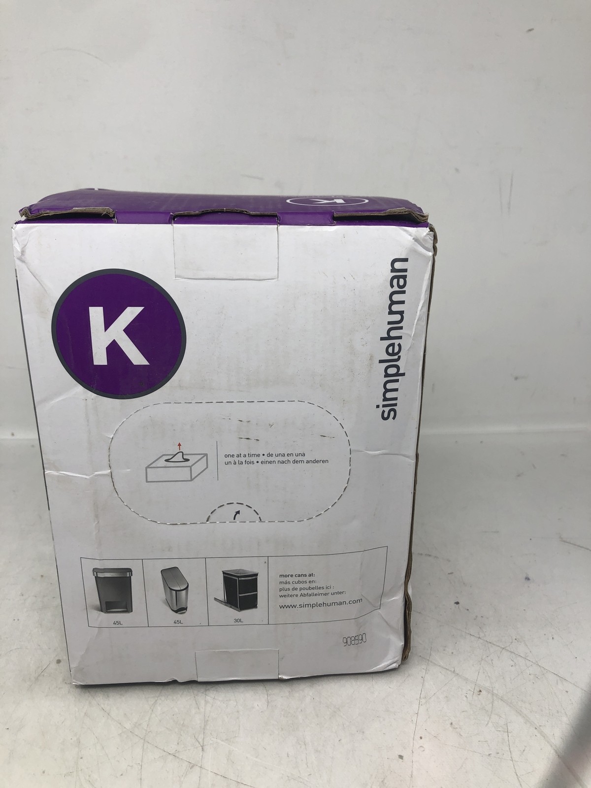 Simplehuman K 60 Count, Dispenser, Drawstring Trash Bags, 35-45 Liter 9.3-11.9G