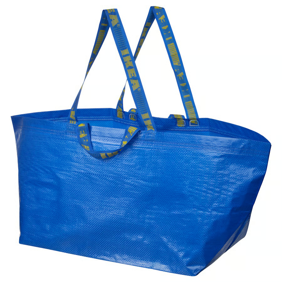 2PC IKEA Large Blue Shopping Bag Laundry Grocery Storage Durable-19Gal