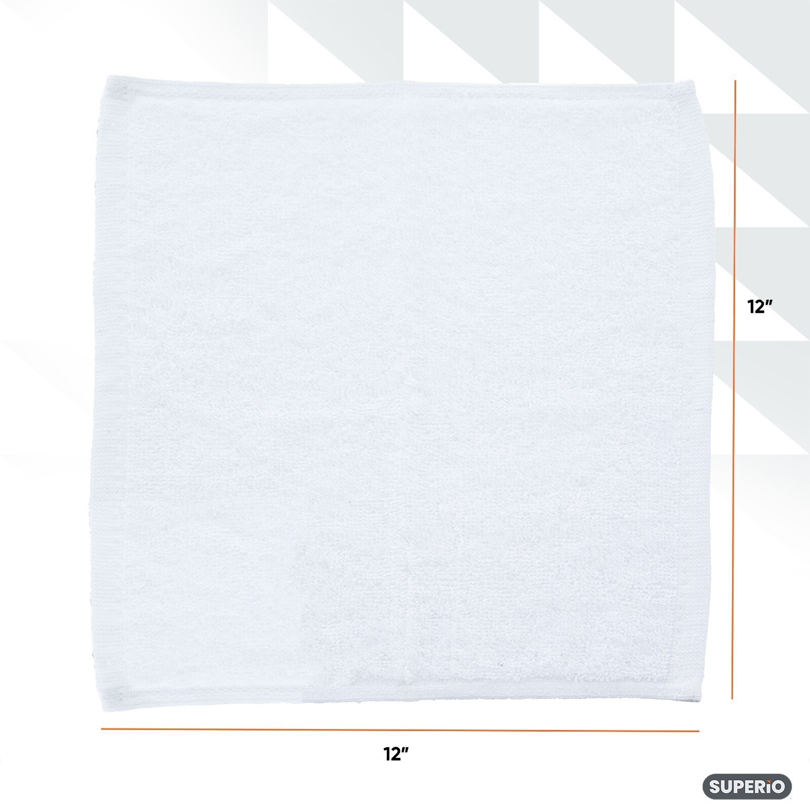 Superio Terry Towel White Facial washcloths 100% Cotton 12″ Cleaning Rags (36pc)