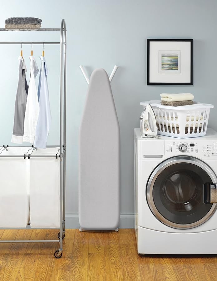 Ironing Board Cover Gray 15×54 inches cotton polyester scorch resistant draws…