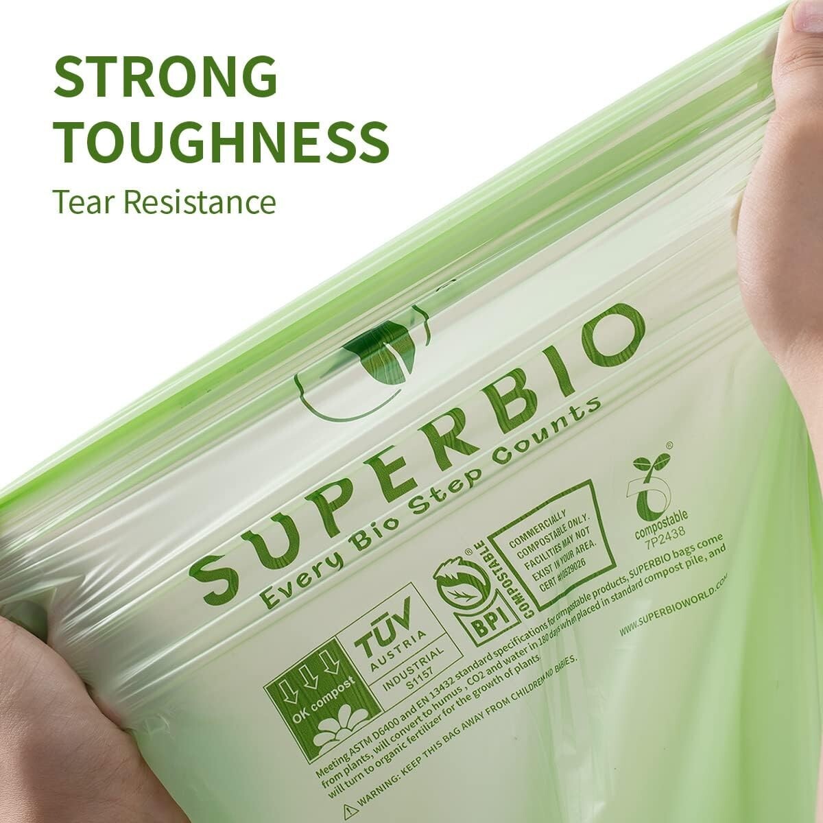 Durable 13 Gallon Compostable Kitchen Bags – 50 Pack for Sustainable Living