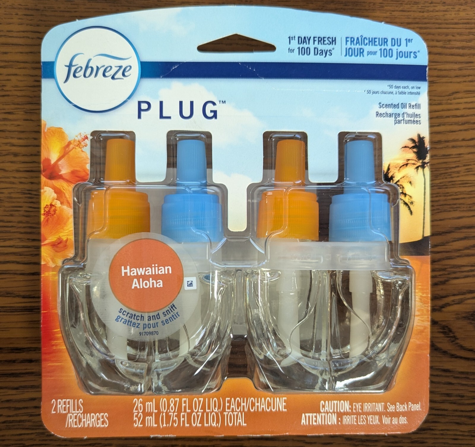LOT OF 3-2PACKS FEBREEZE PLUG IN AIR FRESHENER REFILL HAWAIIN ALOHA= 6 PLUGS TTL