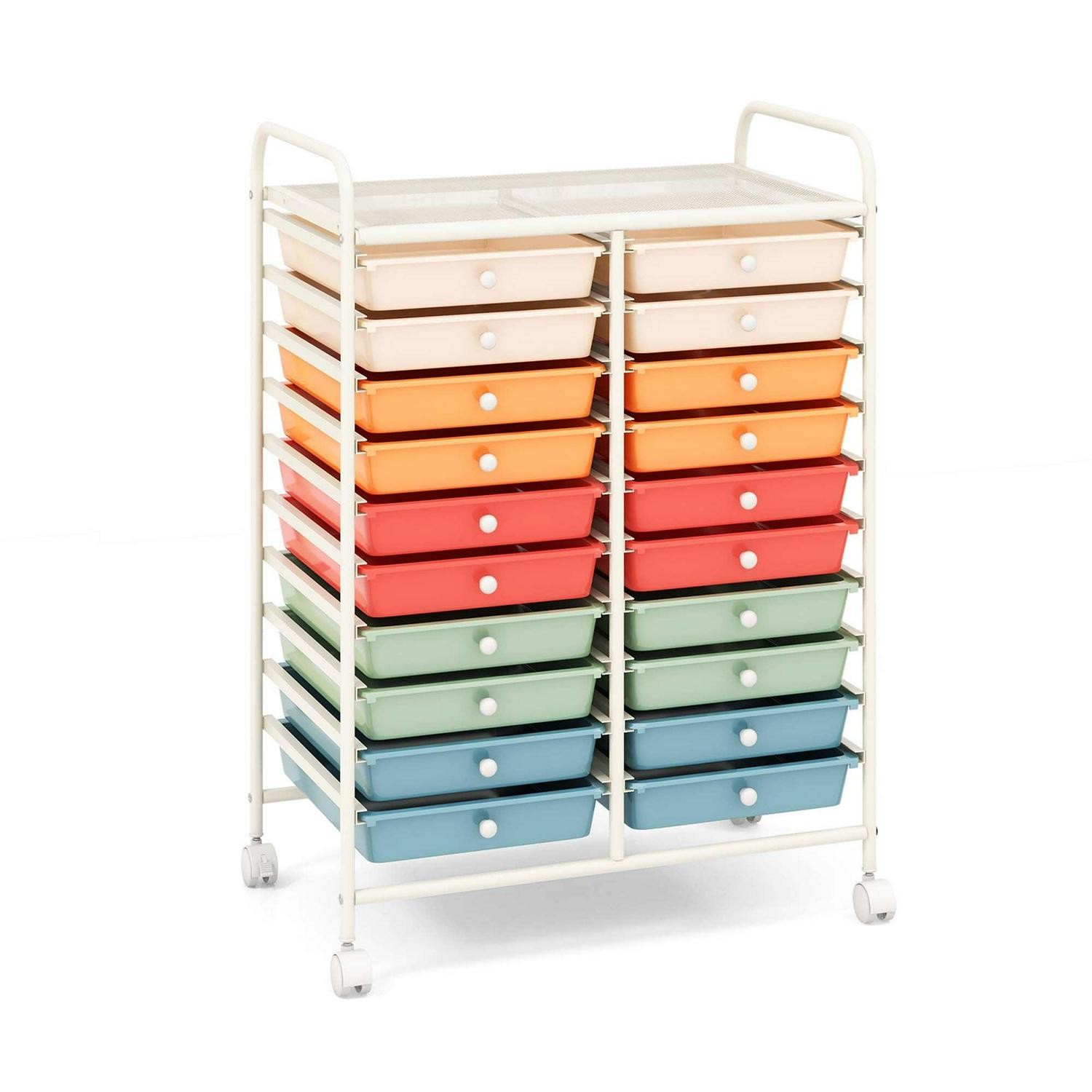 Costway 20 Drawers Rolling Cart Storage Scrapbook Paper Studio – See Details