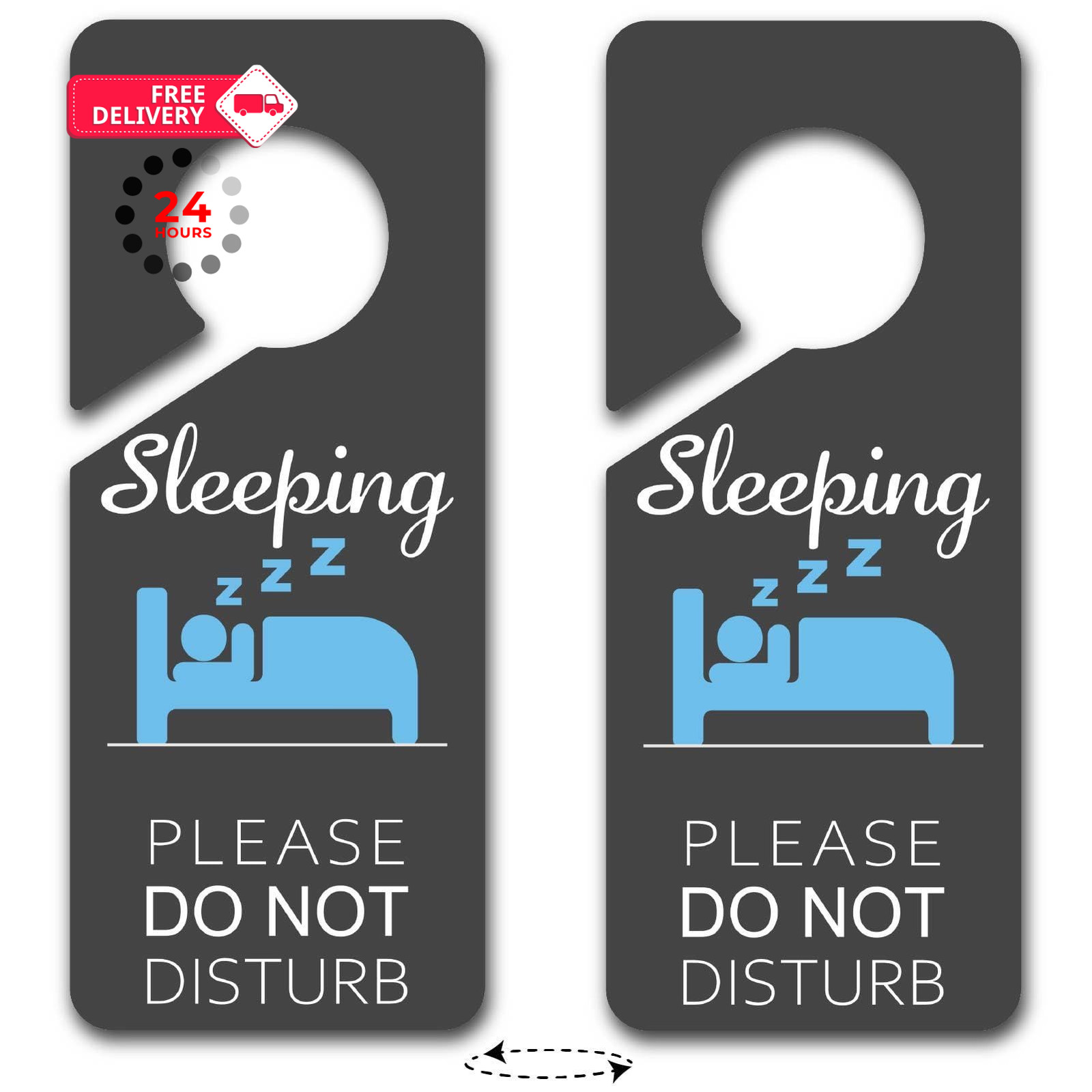 PRESSINART 2Pcs 9.3 x 3.8 inch(23.6 x 9.7cm), Sleeping Do Not Disturb