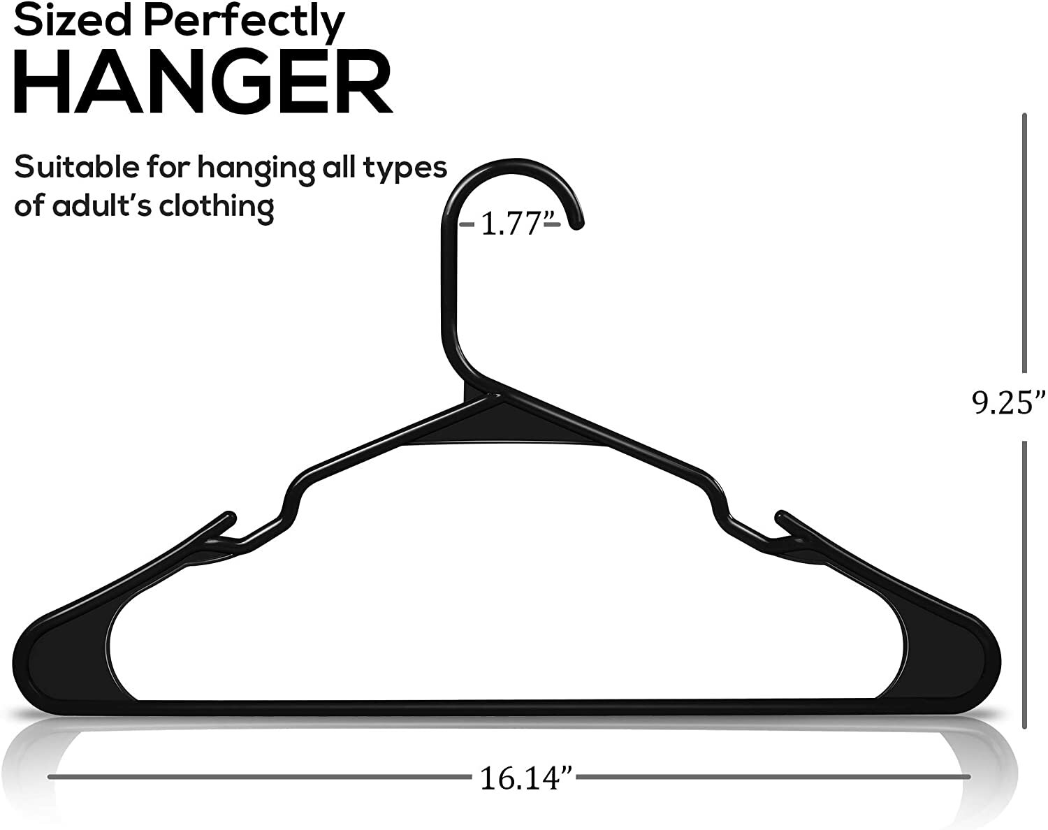 Plastic Hangers Light weight Space Saving Hangers 30 & 50 Pack Utopia Home