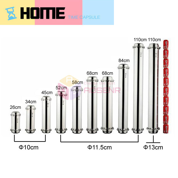S/M/L Future Gift Time Capsule Waterproof Lock Stainless Steel Container Storage