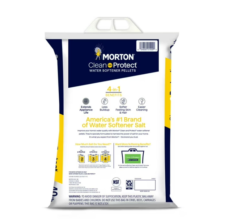 (6 pack) Morton Clean and Protect Water Softener Salt Pellets, 40 LB Bag