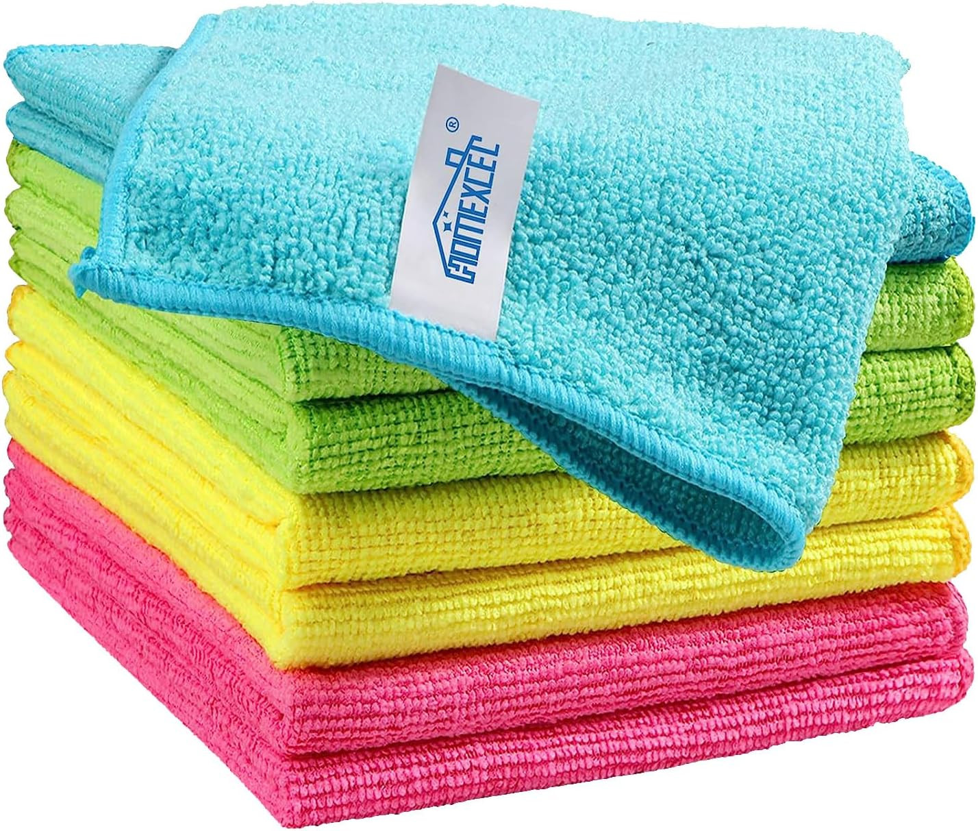 8PK Microfiber Cleaning Cloth, Cleaning Rags for Home, 11.5X11.5In | Reusable, L
