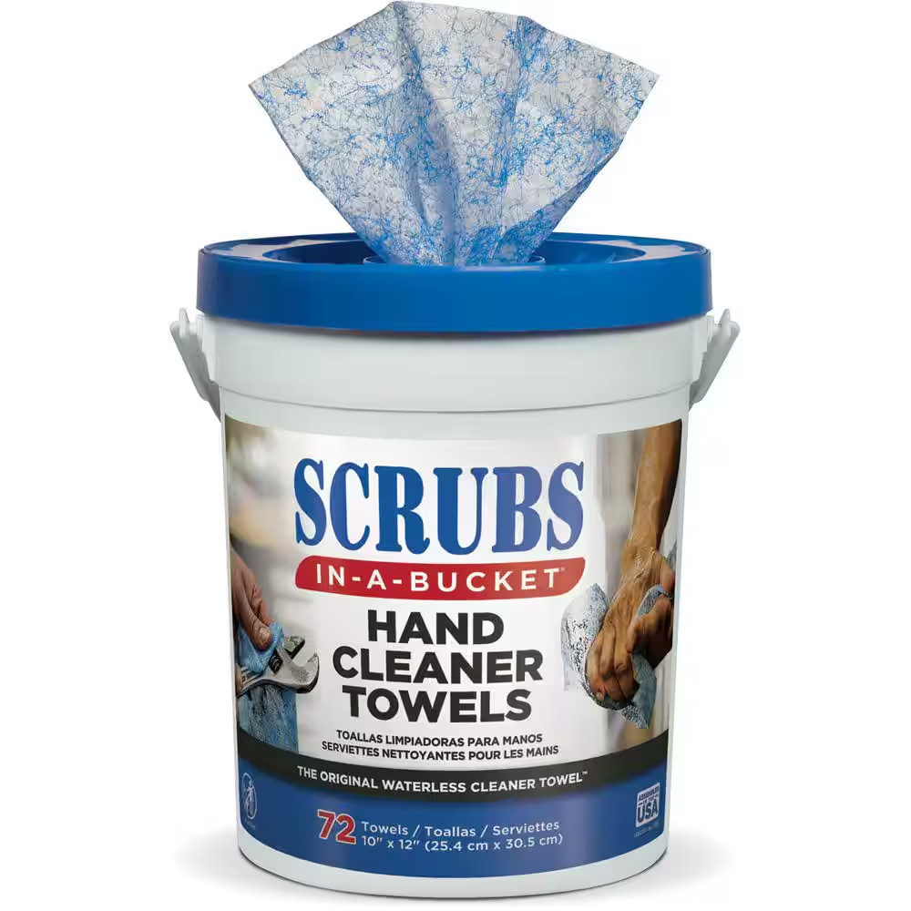 Scrubs In-A-Bucket 42272 Hand Towel, 72 Count, One Tub, Without Handle