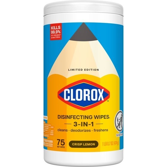 Disinfecting Wipes Bleach Free Crisp Lemon, Multi-Surface Cleaning, 75 Count